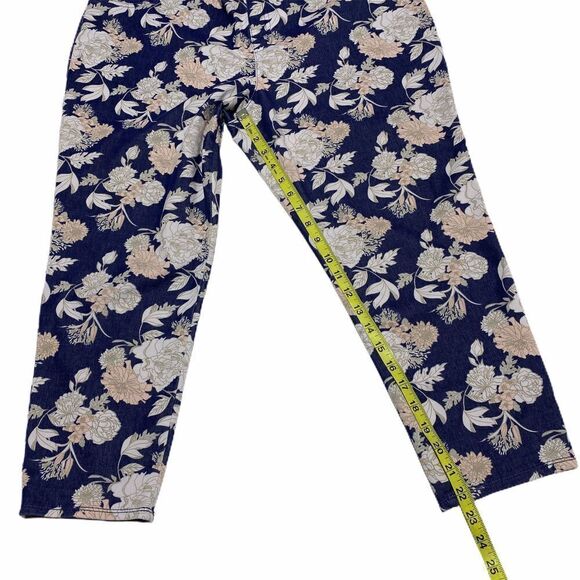 FADED Glory Floral Cropped Trousers 16-18 - Picture 5 of 11
